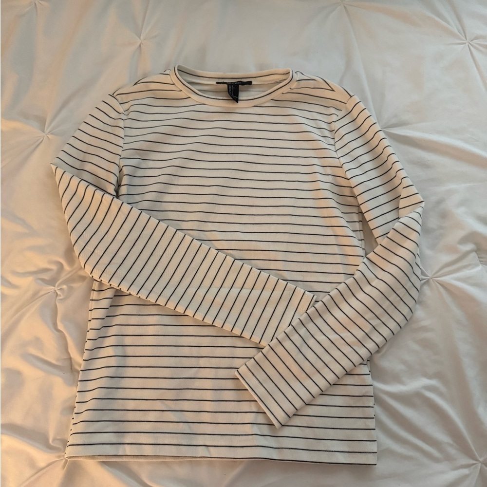 Forever 21 Black and White Striped Top